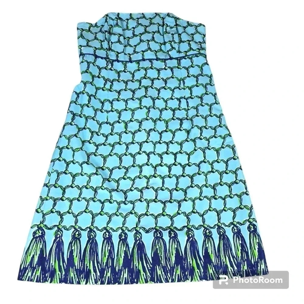 Lilly Pulitzer Bowen dress Cameo White Macrame Me Strapless dress Size 6 - Picture 2 of 13